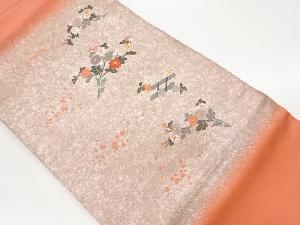 リサイクル　引箔花束に花筏模様織出し名古屋帯